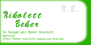 nikolett beker business card